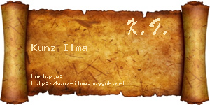 Kunz Ilma névjegykártya